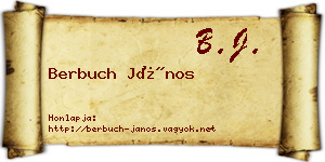 Berbuch János névjegykártya